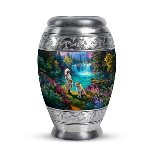 Native American Women's Urns for Human Ashes Adult Remains - Blue Mini Urn for Mom and Dad - Black Keepsake for Ashes of Loved Ones - Small Deer Memorial Urn for Male and Female 3 Inch - color: Native American-5, size: 3-inch