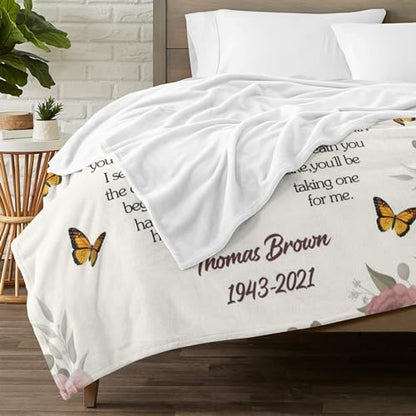 Custom Memorial Blanket with Picture Personalized Sympathy Remembrance Condolences Bereavement Gifts Sympathy Gifts for Loss of Loved One Mother Dad Grandma Grandpa Sister Daughter Friend - color: Design2