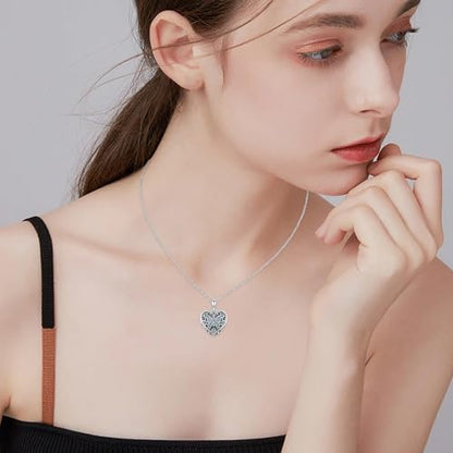 Heart Photo Locket Necklace Sterling Silver for Women | Dragonfly, Butterfly, Turtle, Dog Paw and Mother Daughter Styles, Jewelry Gifts for Mom Christmas Birthday Anniversary. - style: 2-Butterfly