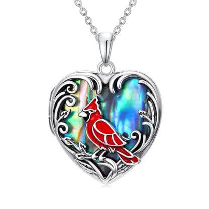 JKR Heart Picture Locket Necklace for Women That Holds Pictures Jewelry | Memorial Necklace with Picture Anniversary Birthday Gift for Women Wife Mom Girlfriend - color: Cardinal