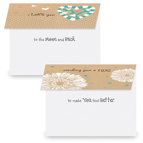 Current Greeting Card Set | Kraft Thinking of You, 20 Count, 10 Designs, 5" x 7" Folded, Envelopes Included, Value Pack - style: Kraft