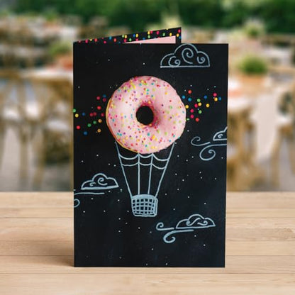 Designer Greetings For Your Words, Blank Cards 6 Pack - color: Donut Hot Air Balloon
