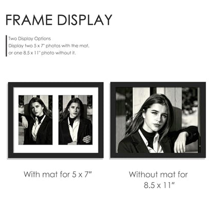 DUENPY 4 Pack 8.5x11 Collage Frame For 2 5x7 Photos Black - color: Black, size: 8.5x11（5x7 opening）-4 Pack