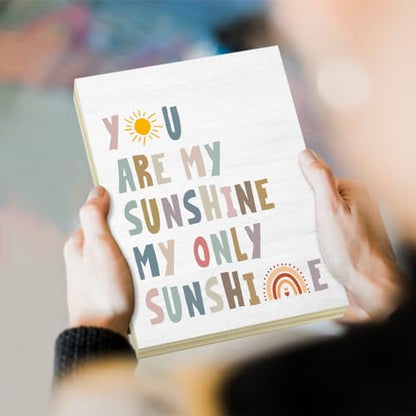 You are My Sunshine Wall Art Nursery Decor, Inspirational Motivational Wall Decor Birthday Gifts for Boys Girls Daughter Son, Wood Hanging Sign for Bedroom Home Office Farmhouse Shelf Wall -32