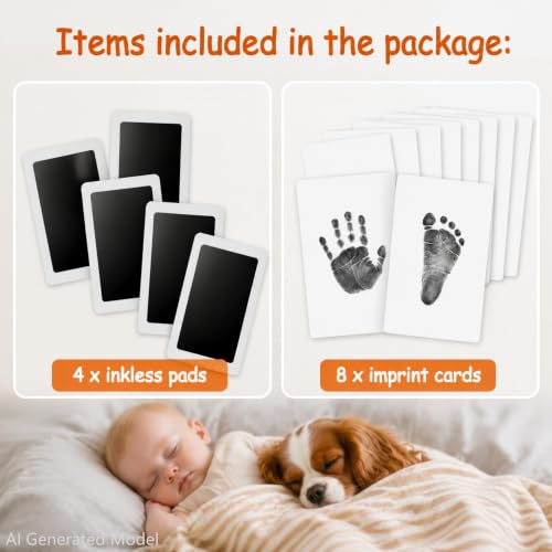 4-Pack Baby Hand and Footprint Kit | Pet Memorial Paw Print Kit,Colorful Ink Pad 4 Pack - color: Colorful