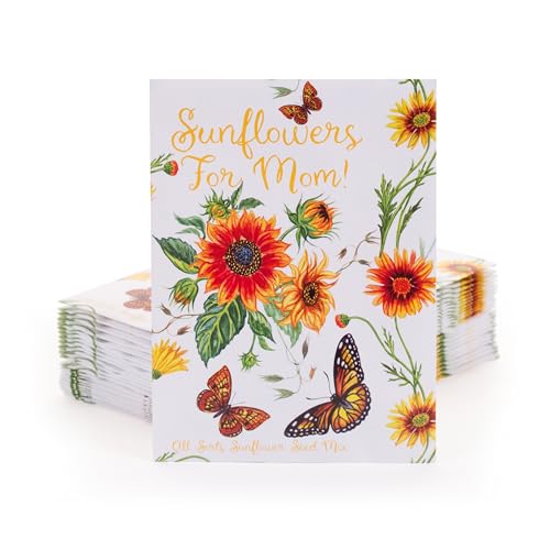 25 Sunflowers for Mom - Happy Mothers Day - Sunflower Seed Packets - style: Sunflowers for Mom