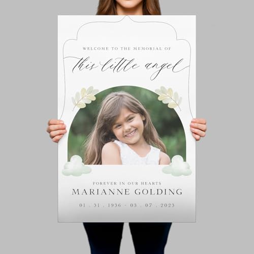 Personalized Memorial Welcome Sign With Photo - Custom Forever In Our Hearts Funeral Welcome Sign - Customized Sign Perfect For Celebrating The Life Of Your Late Loved One - color: Sign 6
