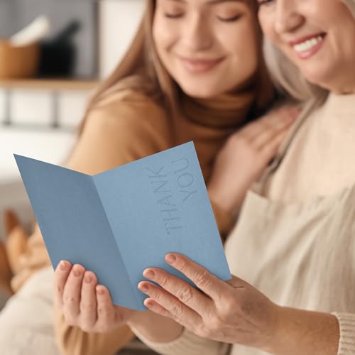 ZICOTO Beautiful Thank You Cards Set of 30 With Envelopes and Stickers | Elegant Blank Cards for Personalized Notes - Bulk Stationary Set for All Occasions Incl. Weddings, Business & Baby Showers - color: Blue