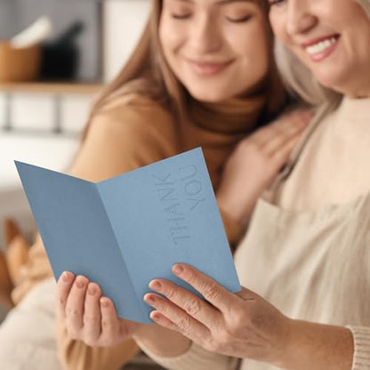 ZICOTO Beautiful Thank You Cards Set of 30 With Envelopes and Stickers | Elegant Blank Cards for Personalized Notes - Bulk Stationary Set for All Occasions Incl. Weddings, Business & Baby Showers - color: Blue