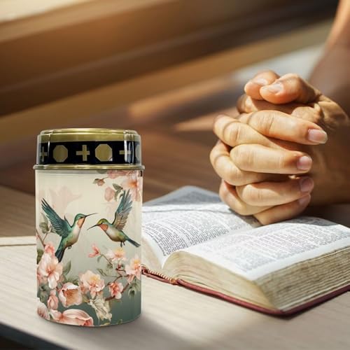 Poceacles Outdoor Solar Stake Light Cemetery Memorial Candle, Hummingbird Flower Beige - color: Hummingbird Flower Beige