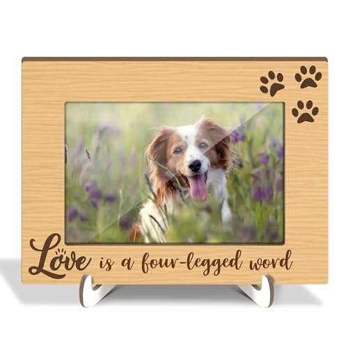 Dog Frame You Had Me at Woof - Pet Memorial Picture Frame for Dogs That Passed, Dog Lover Gift for Pet Owners, Mom, Puppy Wood Photo Frame Tabletop Display 4x6 Home Living Room Decor -038 - color: XK38