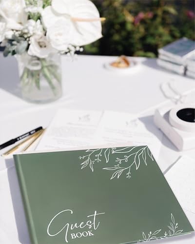 Wedding Guest Book for Wedding Reception- Elegant Polaroid Guestbook for Baby Shower,Birthday and Special Events,Guest Sign-in Book(Sage Green) | 100 Pages, Elegant Guest Sign-in Book for Bridal Party - color: Sage Green