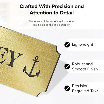 Engraved Name Plate, 1" x 3" Personalized Custom Trophy Plate, Picture Frame, Urn and Memorabilia Plaque, Adhesive Backing My Sign Center - color: Brushed Gold Black, size: 1x3 Engraved