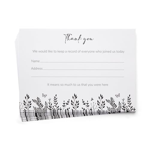 ANGEL & DOVE Pack of 50 Funeral Attendance Cards - Collect Names & Addresses of Guests