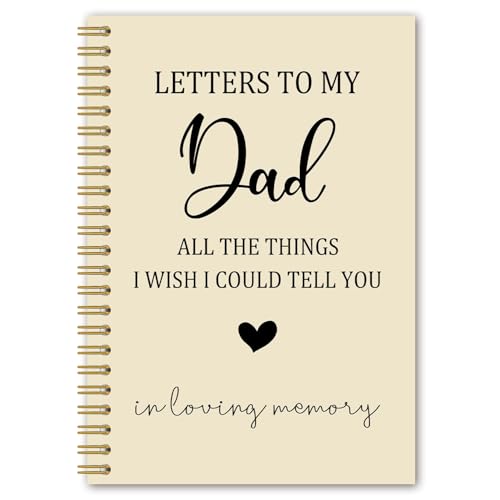 Dad Memorial Gifts Spiral Notebook Journal, Sympathy Bereavement Gifts for Loss of Father Notebook, Letters to My Dad in Loving Memory Journal, 5.5x8.3 Inches - style: dad