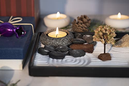 Handmade Pebble Tea Light Candle Holder Handcrafted Tealight Holder for Zen Garden, Altar, Mantle, Desk, Table, Shelf