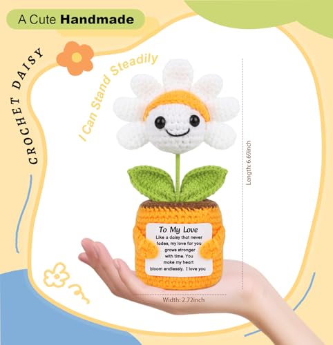 Sizobi Valentines Day Gifts for Him Her - Positive Daisy Crochet | Anniversary Birthday Gifts for Men Women Boyfriend Girlfriend Husband Wife, Couple Valentines Gift, I Love You Wedding Gift - style: To My Love