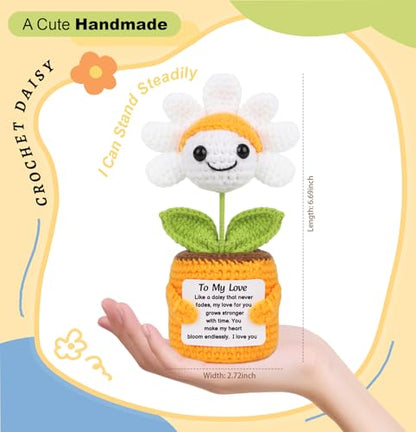 Sizobi Valentines Day Gifts for Him Her - Positive Daisy Crochet | Anniversary Birthday Gifts for Men Women Boyfriend Girlfriend Husband Wife, Couple Valentines Gift, I Love You Wedding Gift - style: To My Love