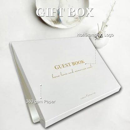 Wedding Guest Book – Guest Book for Receptions, Baby Showers & Celebrations | Grass Green Linen Hardcover, Polaroid Guest Book with 100 Half Blank and Lined Pages for Signatures and Photos - color: Grass Green