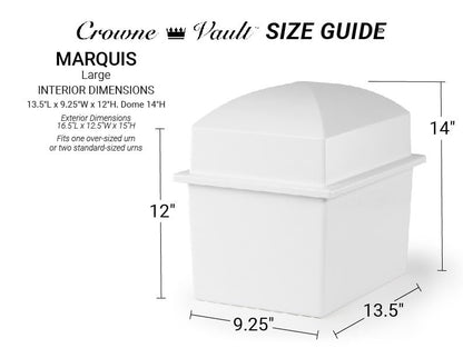 Urn Vault, Marquis, Granite Grey with Nameplate - color: Granite Grey with Nameplate, size: Large