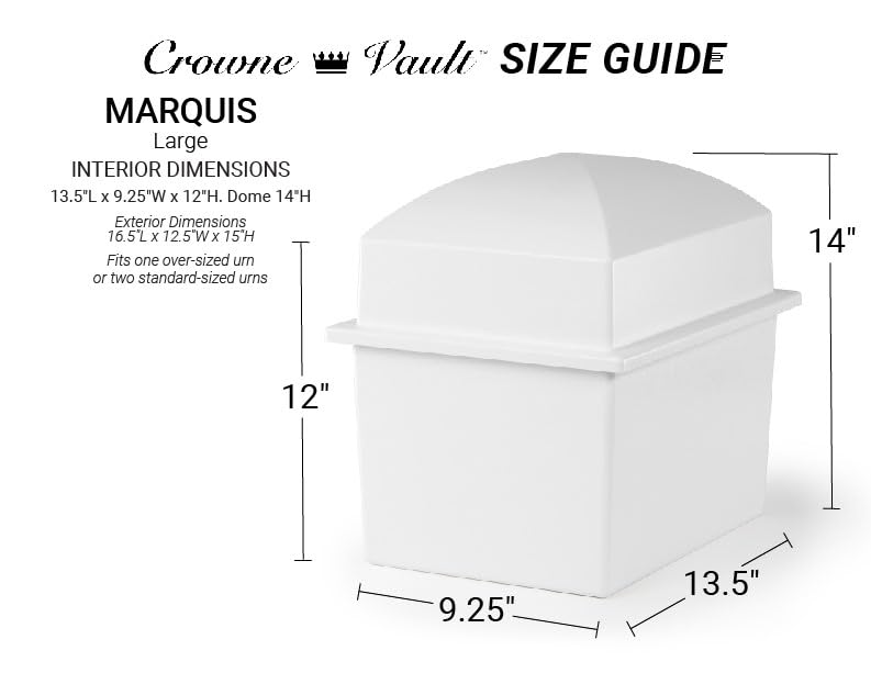 Recycled Urn Vault, Marquis, Carbon - color: Carbon with Nameplate, size: Large
