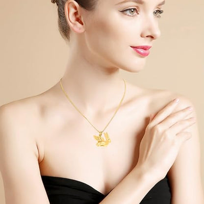 Bunny Rabbit Urn Pendant Necklace - Stainless Steel Cremation Ashes Jewelry for Pets Keepsake Memorial Ashes Locket - color: Gold