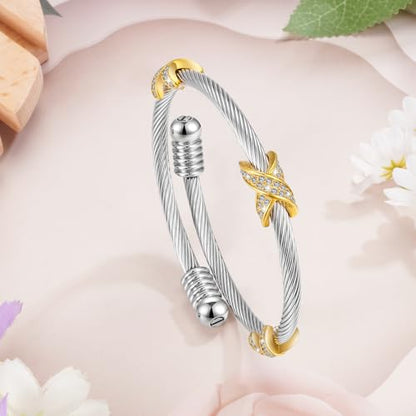 Abooxiu Stainless Steel Ash Bracelet for Men & Women - Memorial Ashes Holder, Filling at Both Ends - color: Infinity-Silver
