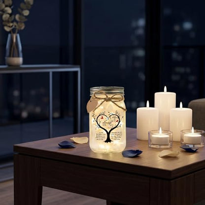Jar Night Light, Glass Lamp, 5x3 Inch, Memorial Gift Memorial - color: I Am Always With You