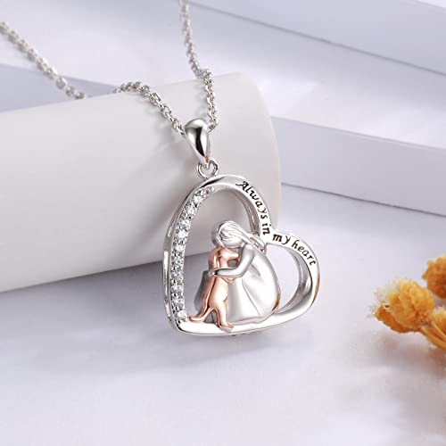 Sterling Silver Dog Urn Necklace for Pet Ashes - S925 Pet fur Cremation Memorial Keepsake Pendant Jewelry Gifts for Women Loss Puppy - style: Dog Urn Necklace
