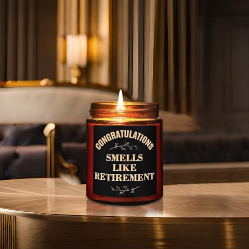 Funny Retirement Gifts for Women Men 2026 - Retired Candle Gift for Friend - Coworker Leaving, Goodbye, Going Away, Farewell - Natural Soy Wax Relaxing Spa Coconut Beach Scented Candle - color: Retirement