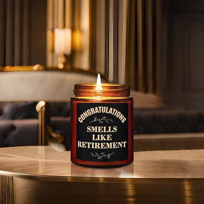 Funny Retirement Gifts for Women Men 2026 - Retired Candle Gift for Friend - Coworker Leaving, Goodbye, Going Away, Farewell - Natural Soy Wax Relaxing Spa Coconut Beach Scented Candle - color: Retirement