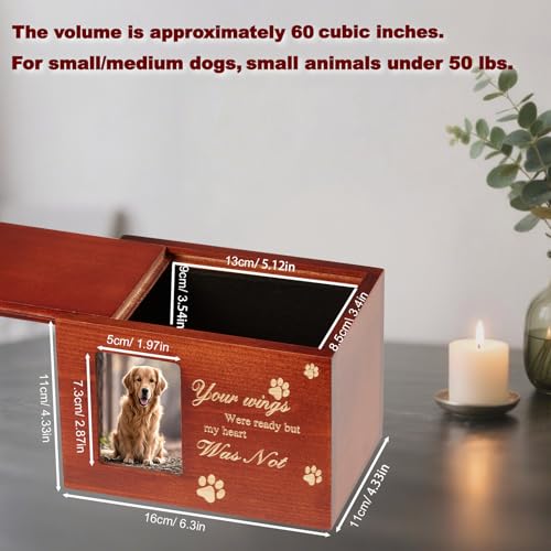 Wood Pet Urns for Dog or Cat Ashes Sets, Pet Cremation Urns - color: Medium-Black
