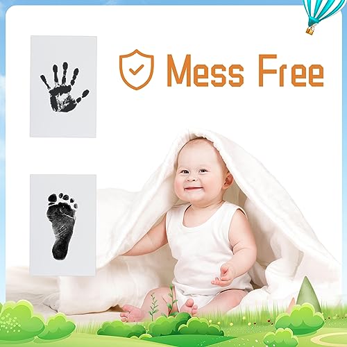 Jazb 6-Pack Newborn Baby Inkless Hand and Footprint Kit, Ink Pad Paw Print kit for Dogs, Dog Nose Print Kit, Dog Paw Print Kit - Baby Footprint Kit with Clean-Touch, 12 Imprint Cards (Jet Black)