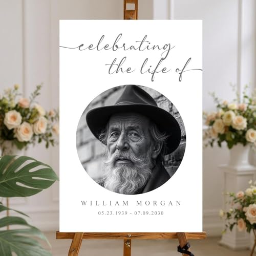 Custom Photo Funeral Memorial Yard Sign – Personalized Celebration of Life Welcome Board - color: Version 16