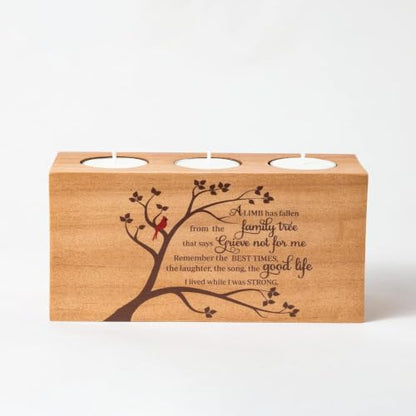 Sympathy Bereavement Gift for Loss of Loved One - Memorial Candle Holders - Handcrafted Wooden Keepsake with Poem - Condolence for Loss of Mother, Father (A Limb) - color: A Limb
