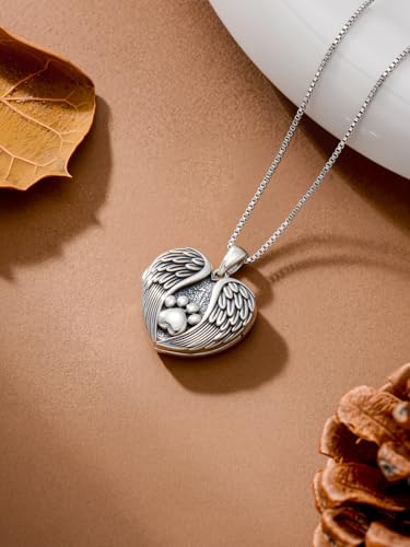 Poiuy Heart Locket Necklace for Women Photo Locket Necklace Gifts For Women | That Holds Pictures Locket Jewelry Anniversary Birthday Christmas Memento Gifts for Mom Daughter Women Girlfriend Sister - style: 05-paw print
