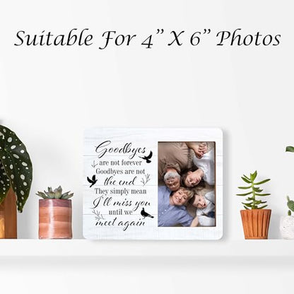 Memorial Pictures Frame, Goodbyes Are Not Forever Goodbye Are Not The End Photo Frame, Sympathy Gifts For Loss Of Loved One, Farmhouse Home Living Room Bedroom Decoration -b33