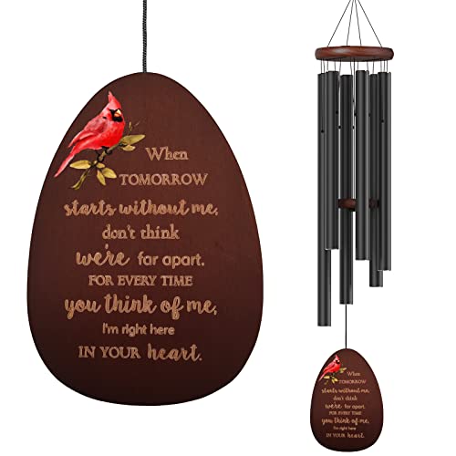 Suntimber Cardinal Memorial Wind Chimes for Loss of Loved One Sympathy Gift | 35" Windchimes In Memory of a Loved One like Mother Father,Cardinal Sympathy Gifts Basket for Bereavement,Condolence,Funeral - size: 35 Inch Cardinal