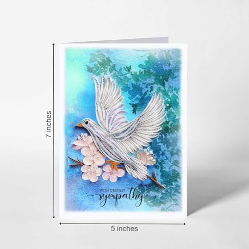 Dove Sympathy Card, Animal Thinking Of You, Condolence, Quilling Card for Him, Her, Friend and Love (Dove Sympathy) - color: Dove Sympathy