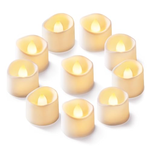 Homemory 50-Pack Flameless Tea Lights Candles Battery Operated, 200+ Hours - color: Warm White Glow – White Body, size: Pack of 50