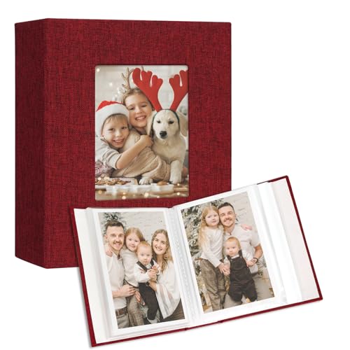 Vienrose 4x6 Small Photo Album, 2 Pack,100 Photos, Red - color: Red, size: 4x6 50 Pockets