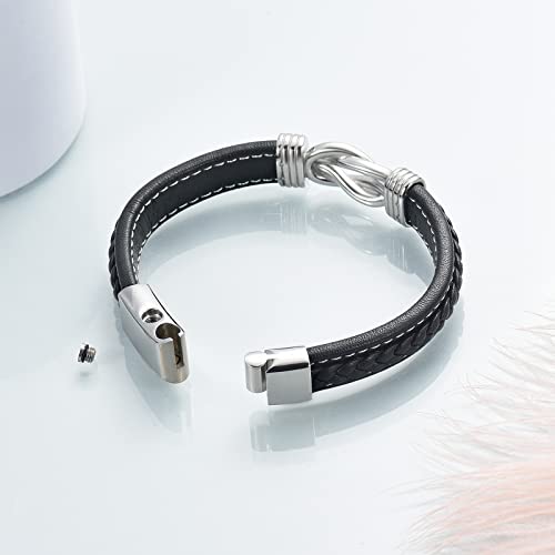 shajwo Infinity Cremation Bracelet for Ashes for Men - color: Silver-20cm