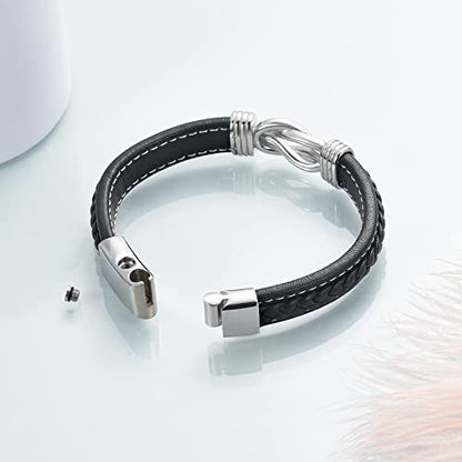 shajwo Infinity Cremation Bracelet for Ashes for Men - color: Silver-20cm