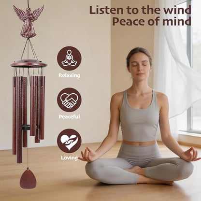 Aluminium Memorial Wind Chimes36 to Outdoor/Indoor Decoration, Classic Sympathy Gift for Bereavement, Loss of Loved One to Bring Comfort & Atmospher (Angel+DIY)