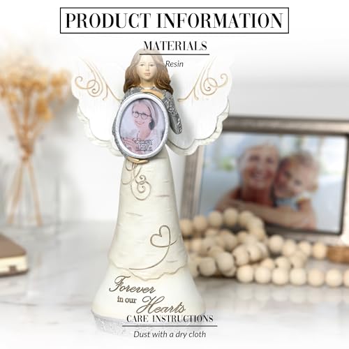 Pavilion Gift Company - Memory- 8" Angel Figurine Photo Picture Frame Remembrance Memorial Grief Home Decor