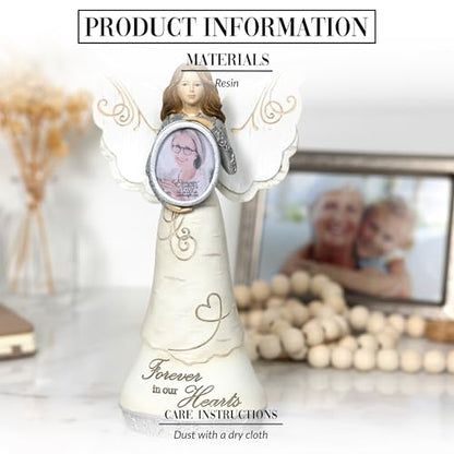 Pavilion Gift Company - Memory- 8" Angel Figurine Photo Picture Frame Remembrance Memorial Grief Home Decor