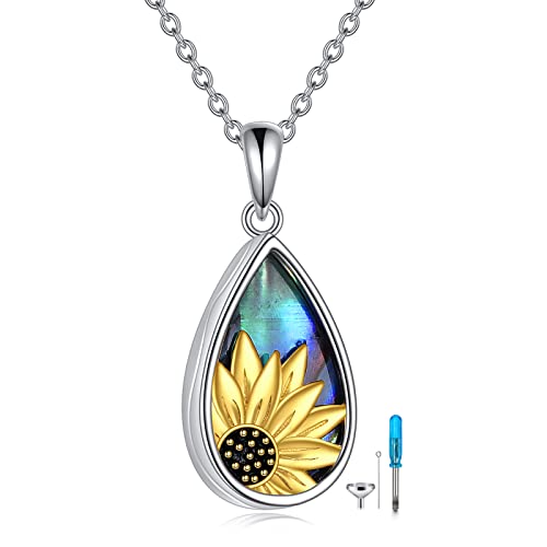 TIGER RIDER Pet Paw Necklace 925 Sterling Silver Cross Infinite love Necklace Pendant Pet Jewelry Gift for Dog Cat Lovers - style: Sunflower
