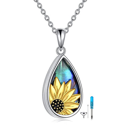TIGER RIDER Pet Paw Necklace 925 Sterling Silver Cross Infinite love Necklace Pendant Pet Jewelry Gift for Dog Cat Lovers - style: Sunflower