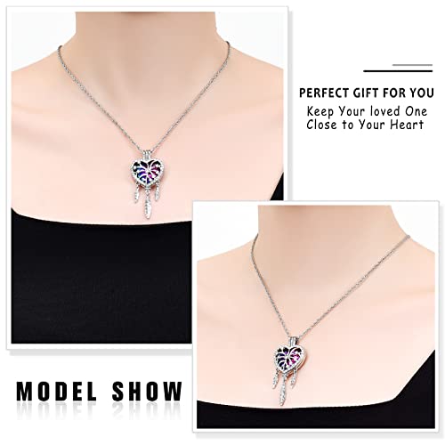 shajwo Dream Catcher Urn Necklace for Ashes - color: Rainbow-Purple