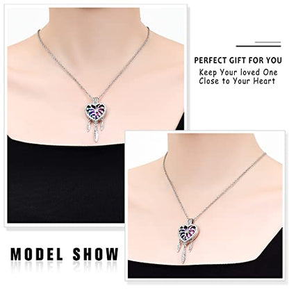 shajwo Dream Catcher Urn Necklace for Ashes - color: Rainbow-Purple
